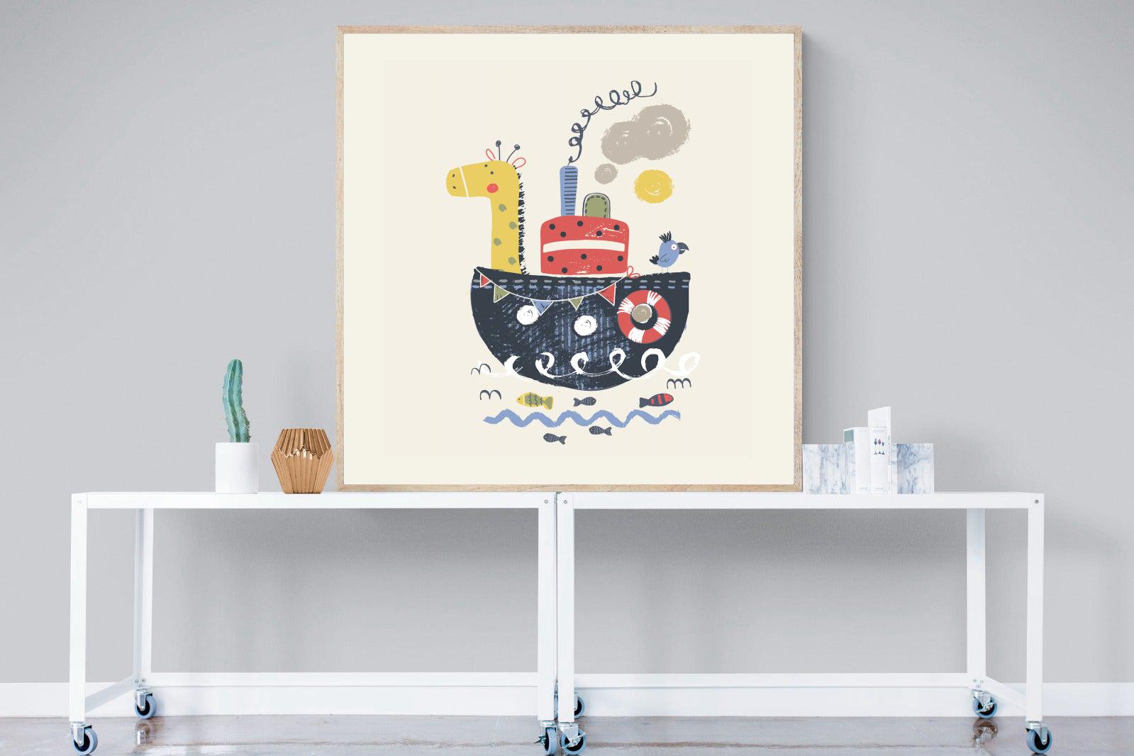 Giraffe Arc-Wall_Art-120 x 120cm-Mounted Canvas-Wood-Pixalot