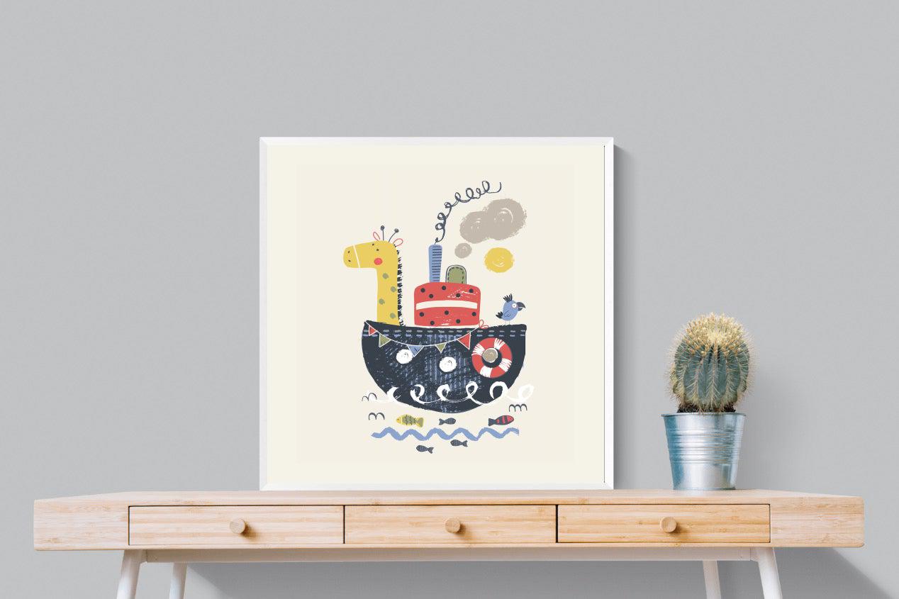 Giraffe Arc-Wall_Art-80 x 80cm-Mounted Canvas-White-Pixalot