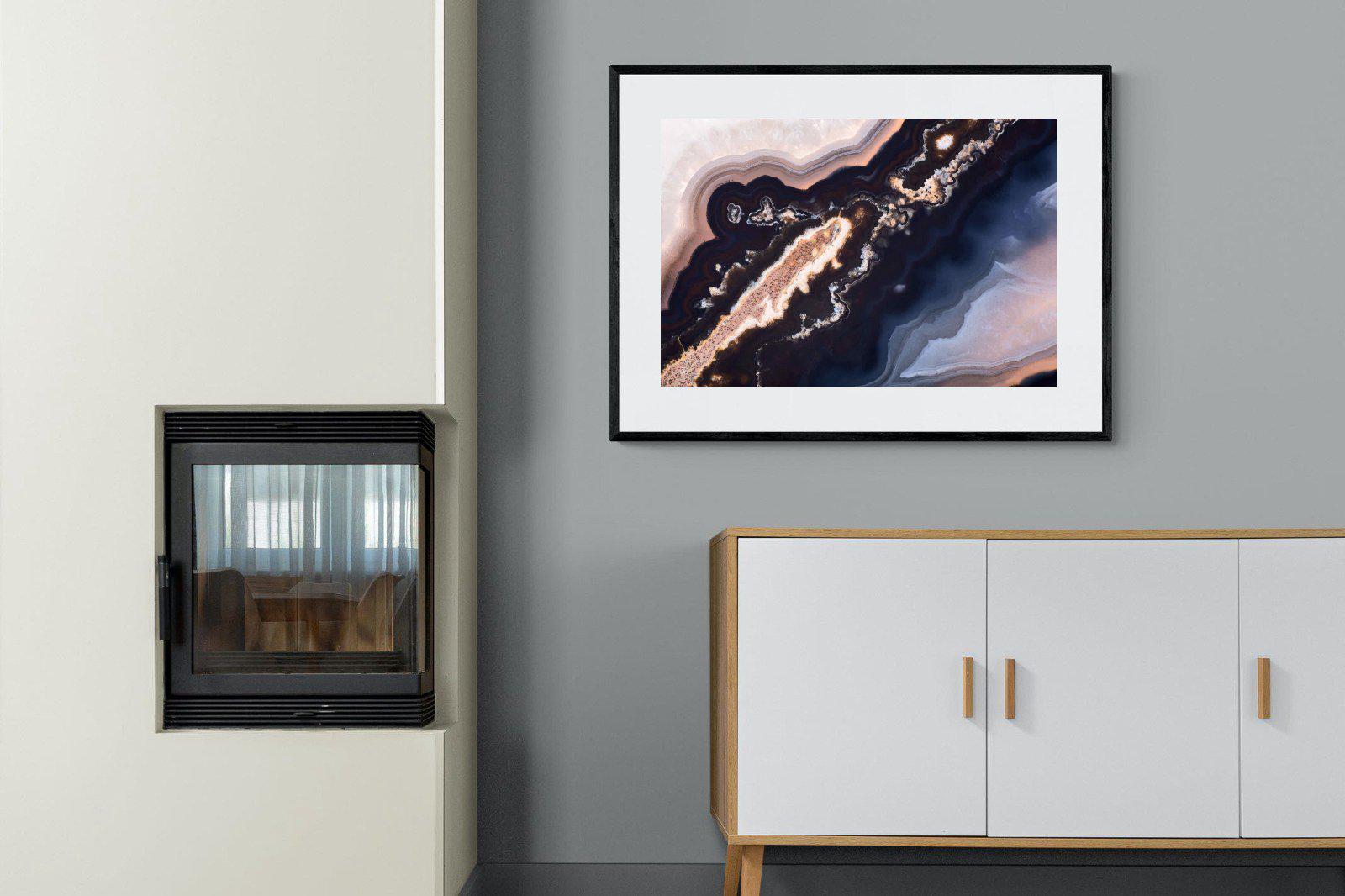 Gold Vein-Wall_Art-100 x 75cm-Framed Print-Black-Pixalot