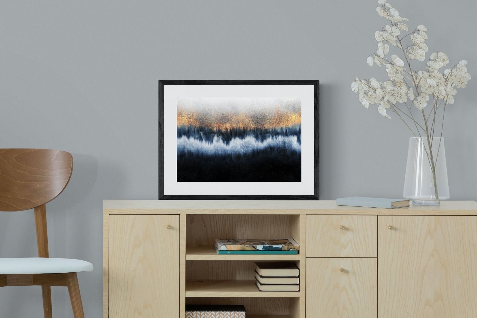 Golden Horizon-Wall_Art-60 x 45cm-Framed Print-Black-Pixalot