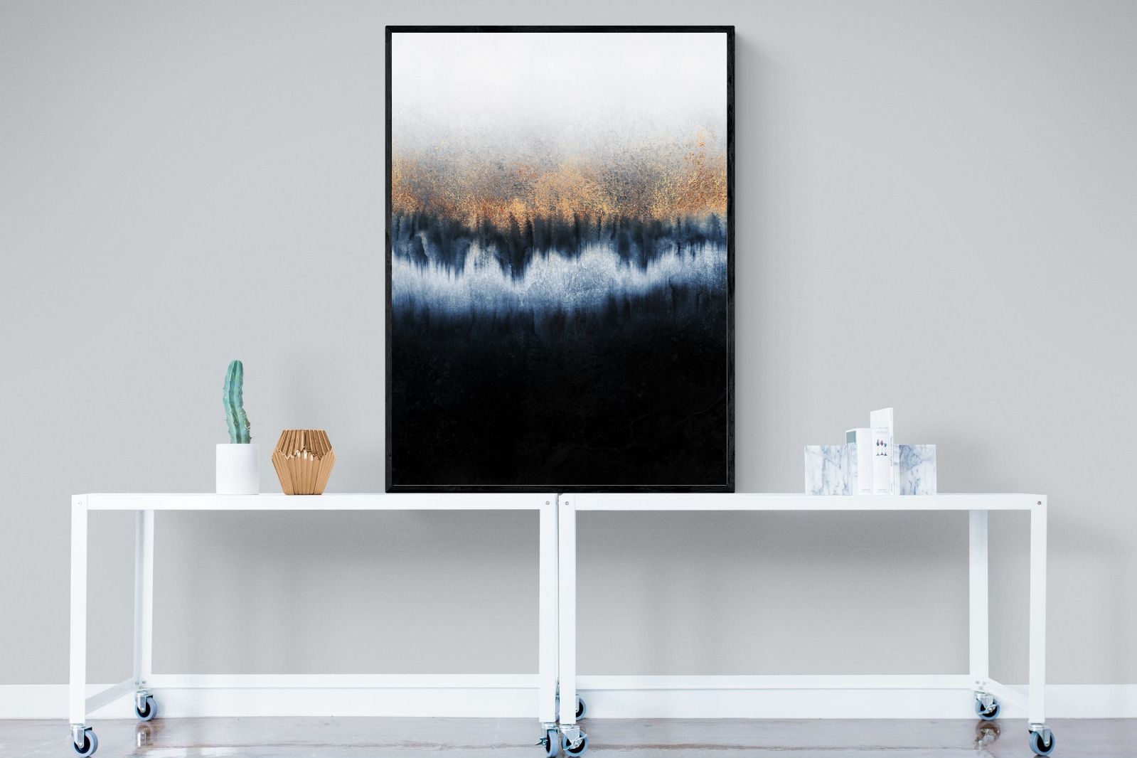 Golden Horizon-Wall_Art-90 x 120cm-Mounted Canvas-Black-Pixalot