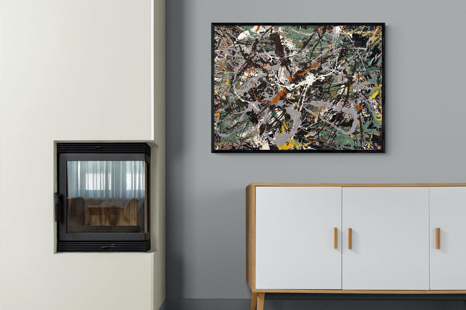 Green Silver-Wall_Art-100 x 75cm-Mounted Canvas-Black-Pixalot