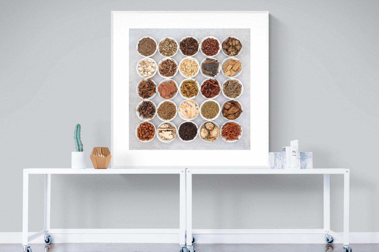 Herbal-Wall_Art-120 x 120cm-Framed Print-White-Pixalot