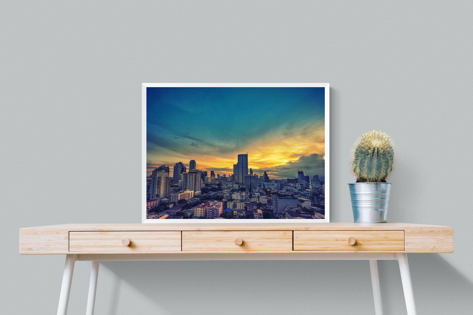 Joburg Sunrise-Wall_Art-80 x 60cm-Mounted Canvas-White-Pixalot