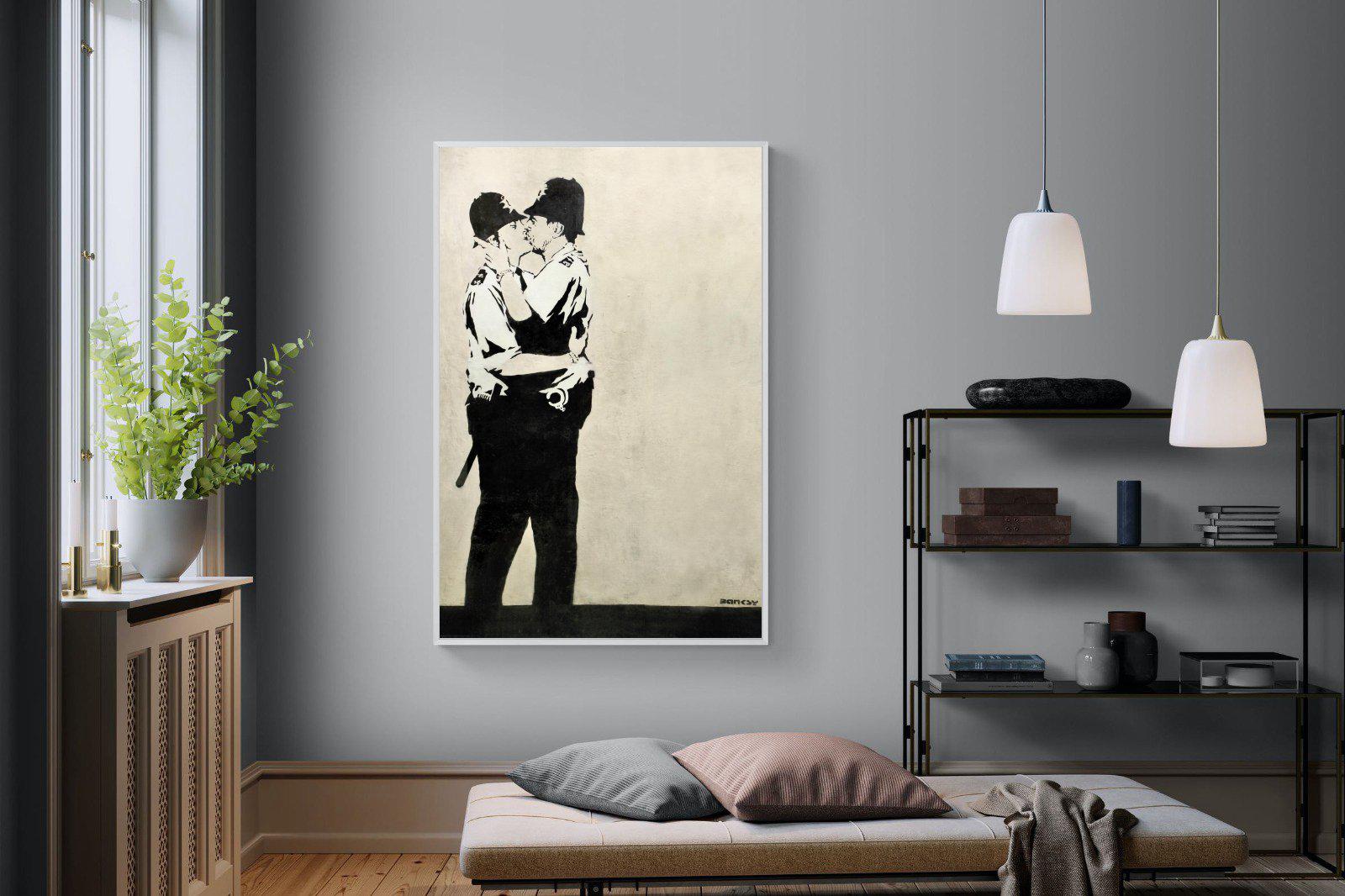 Kissing Coppers-Wall_Art-120 x 180cm-Mounted Canvas-White-Pixalot
