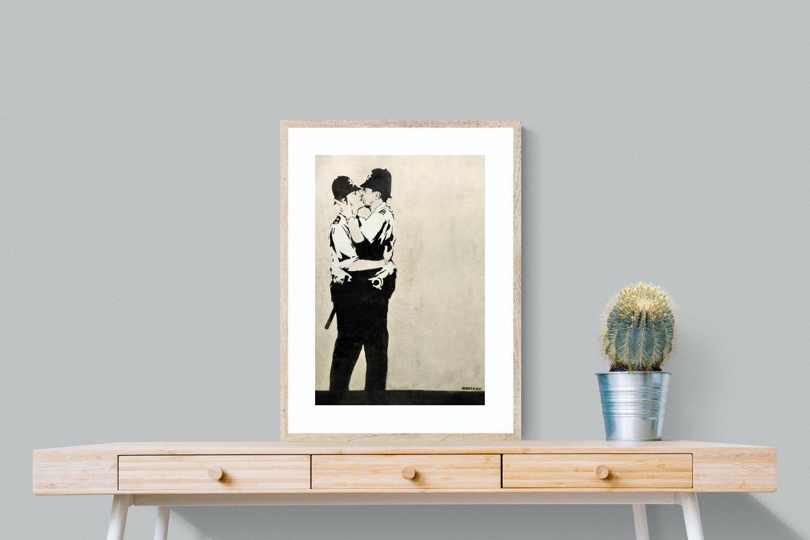 Kissing Coppers-Wall_Art-60 x 80cm-Framed Print-Wood-Pixalot