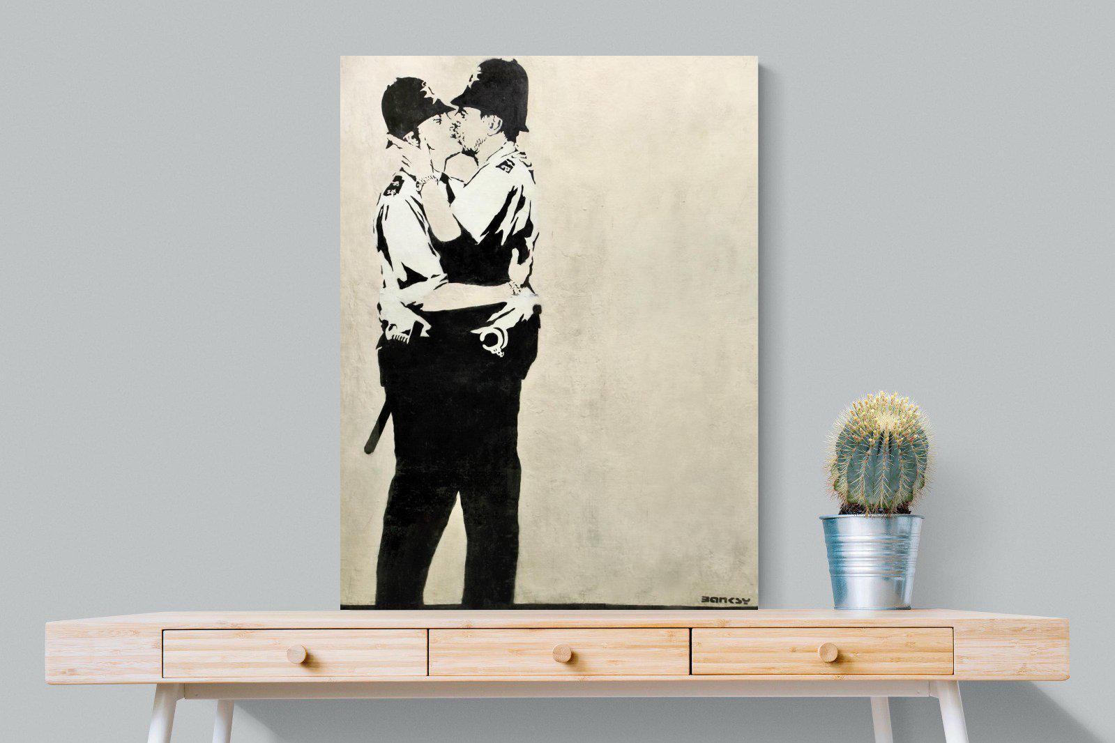Kissing Coppers-Wall_Art-75 x 100cm-Mounted Canvas-No Frame-Pixalot