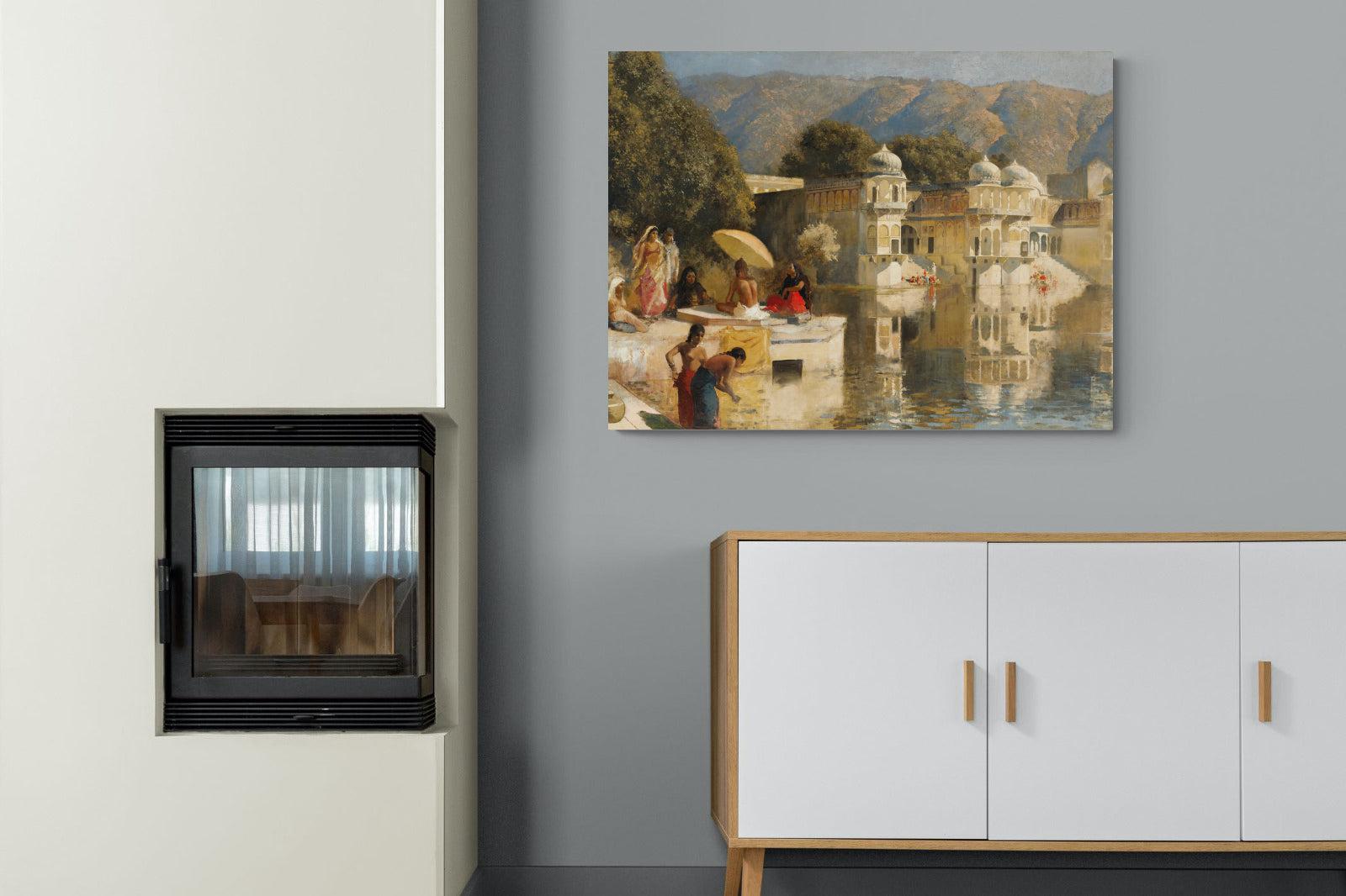 Lake at Oodeypore, India-Wall_Art-100 x 75cm-Mounted Canvas-No Frame-Pixalot