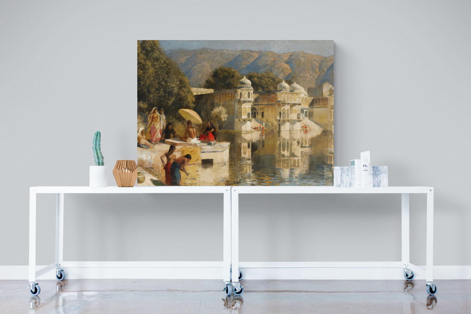 Lake at Oodeypore, India-Wall_Art-120 x 90cm-Mounted Canvas-No Frame-Pixalot