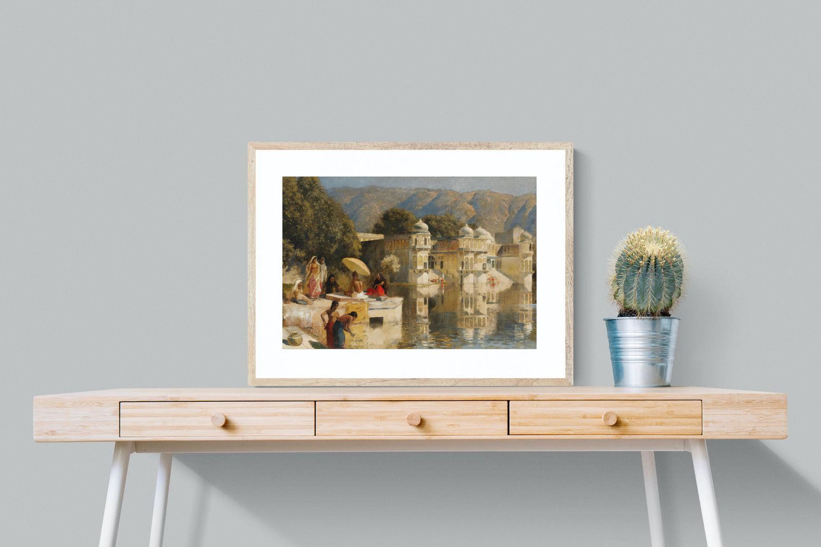 Lake at Oodeypore, India-Wall_Art-80 x 60cm-Framed Print-Wood-Pixalot