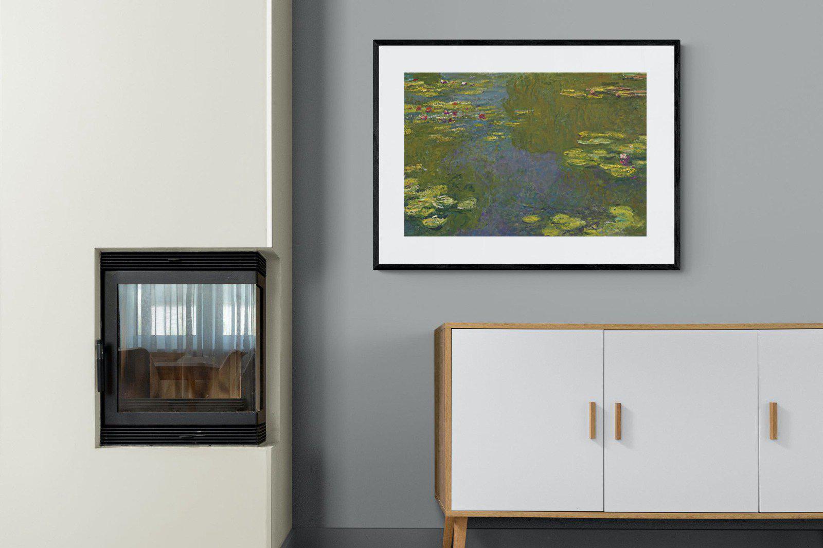 Le Bassin Aux Nymphéas-Wall_Art-100 x 75cm-Framed Print-Black-Pixalot