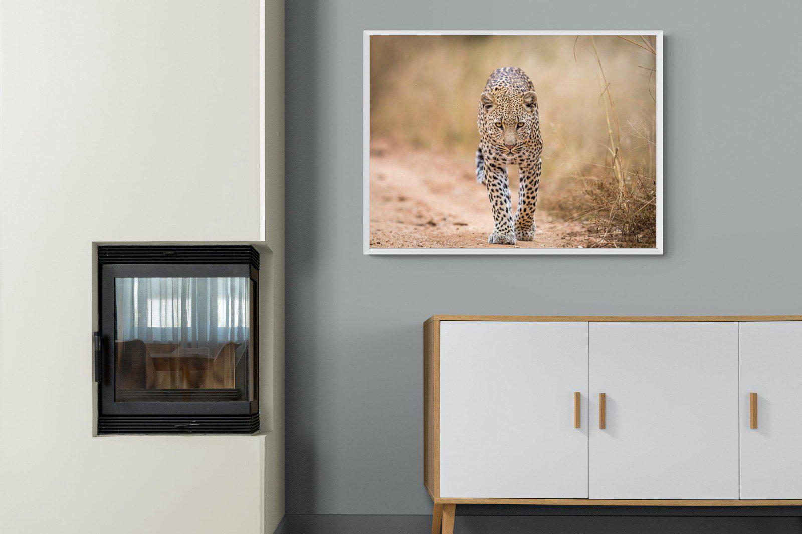 Leopard-Wall_Art-100 x 75cm-Mounted Canvas-White-Pixalot