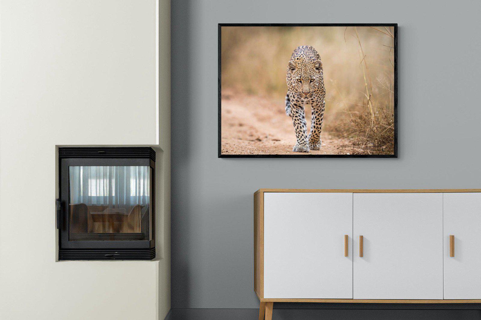 Leopard-Wall_Art-100 x 75cm-Mounted Canvas-Black-Pixalot