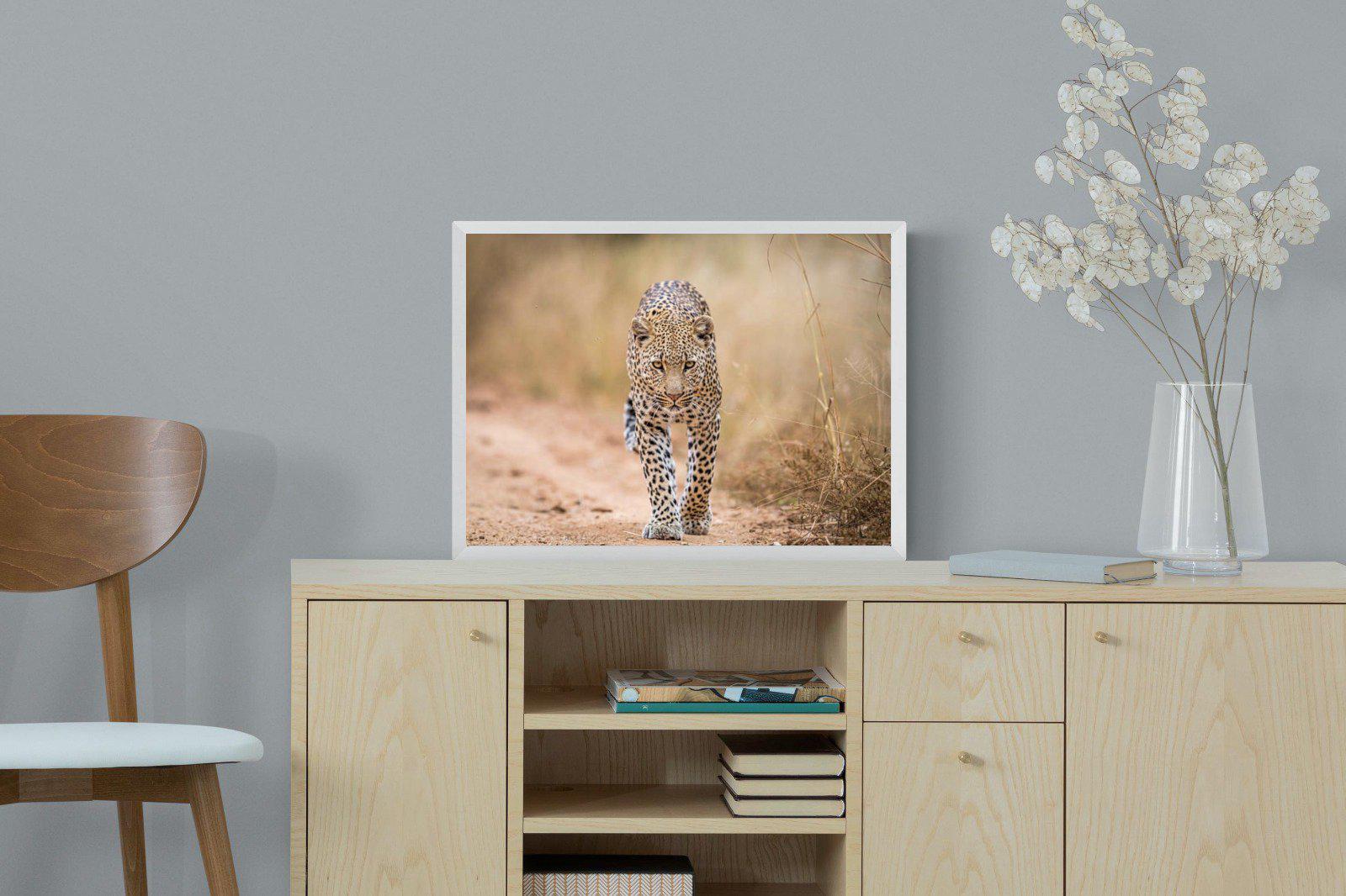 Leopard-Wall_Art-60 x 45cm-Mounted Canvas-White-Pixalot