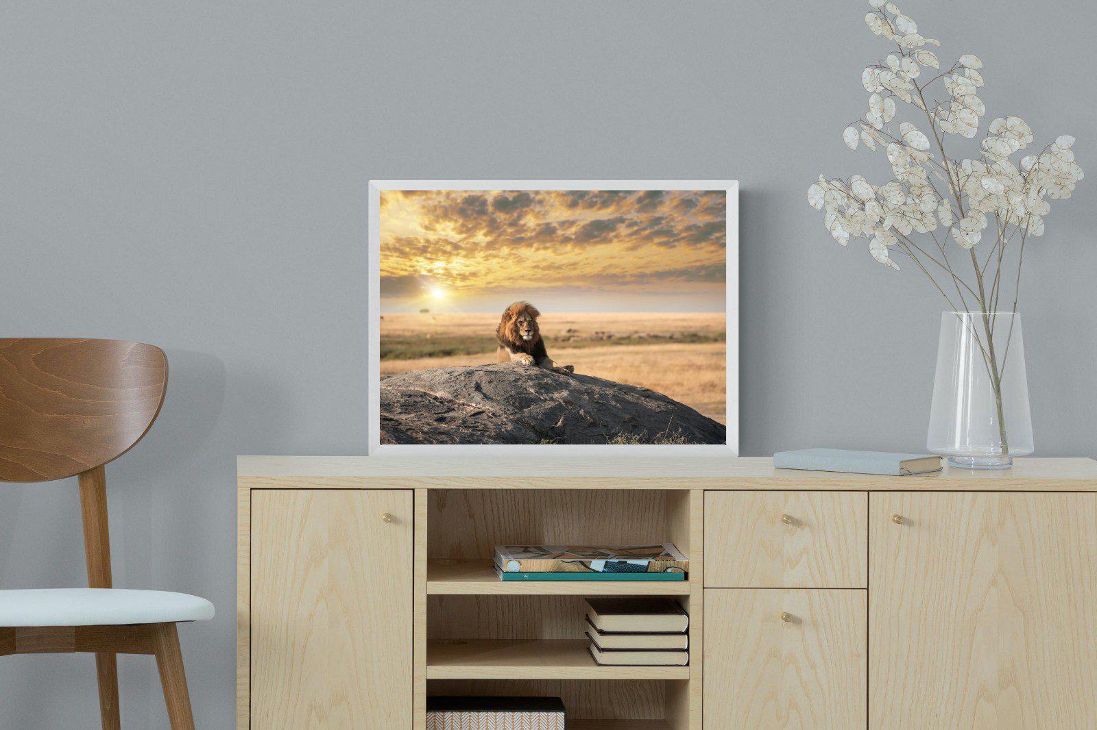 Lion Rock-Wall_Art-60 x 45cm-Mounted Canvas-White-Pixalot