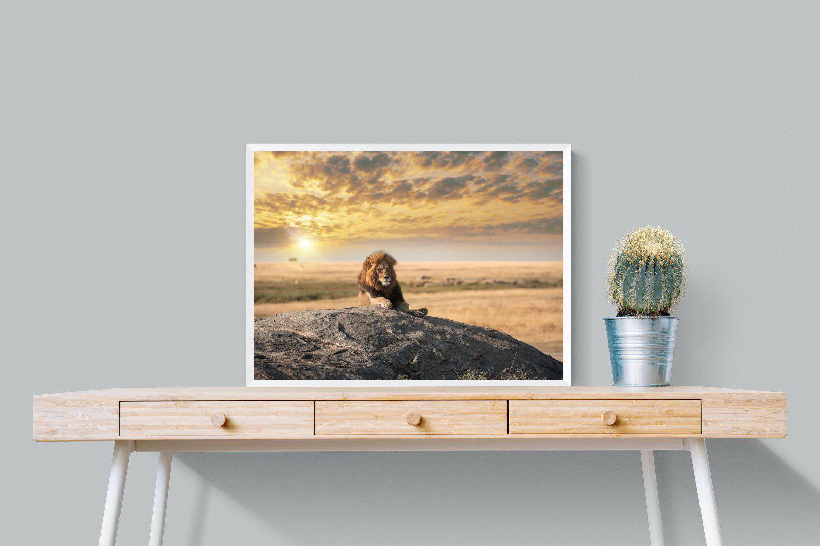 Lion Rock-Wall_Art-80 x 60cm-Mounted Canvas-White-Pixalot