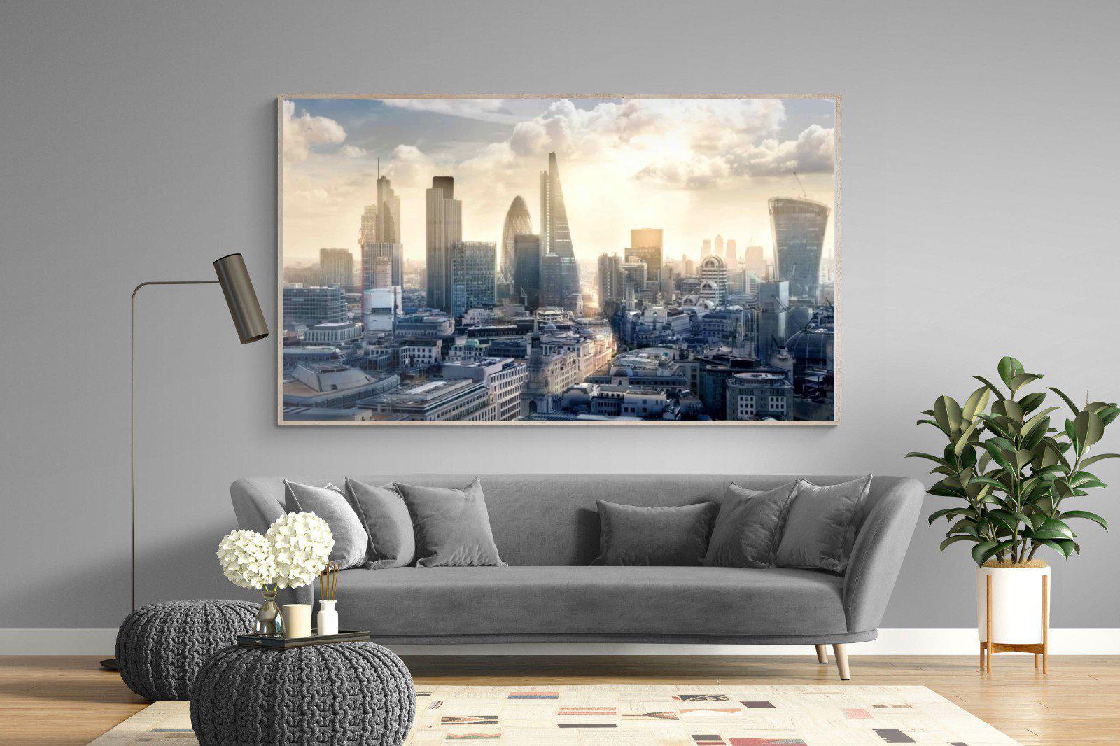 London Dawn-Wall_Art-220 x 130cm-Mounted Canvas-Wood-Pixalot