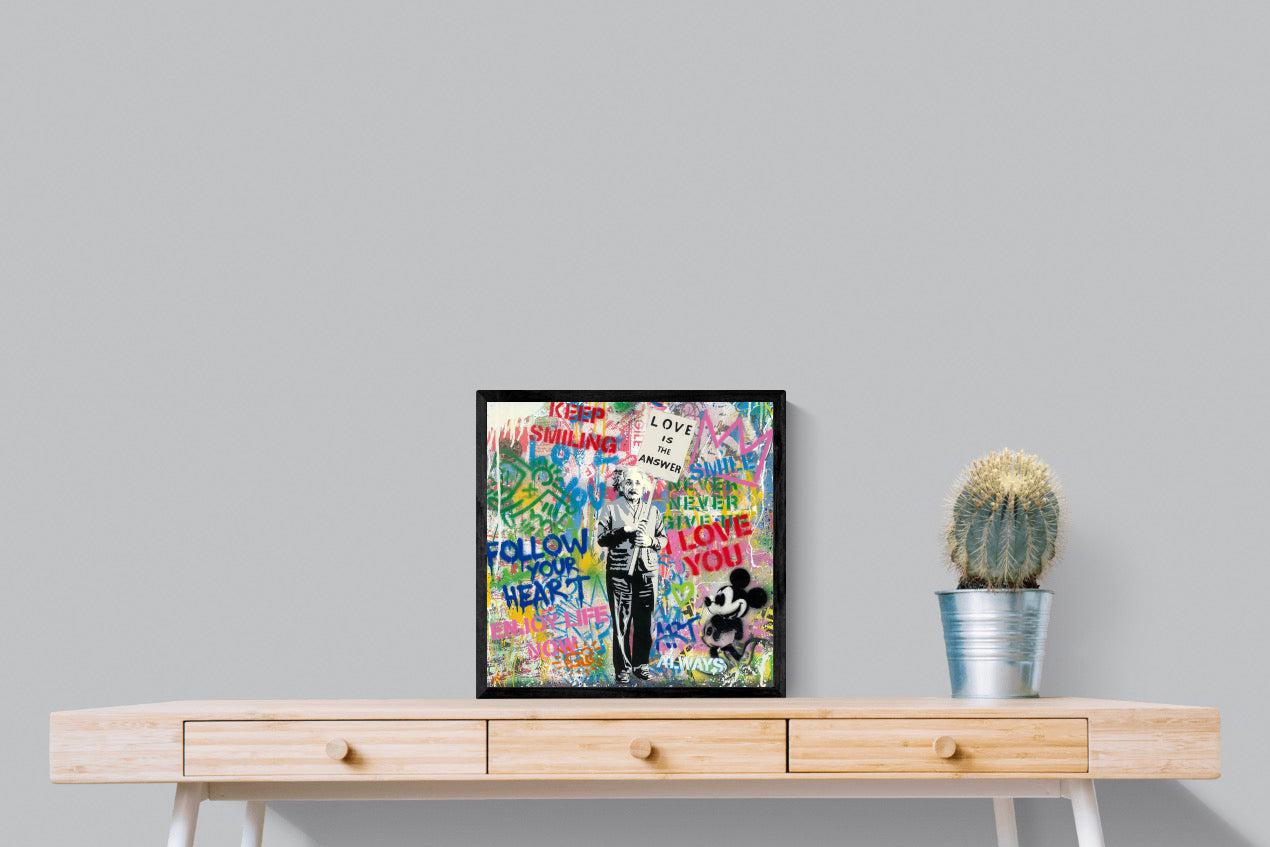 Love is the Answer-Wall_Art-50 x 50cm-Mounted Canvas-Black-Pixalot