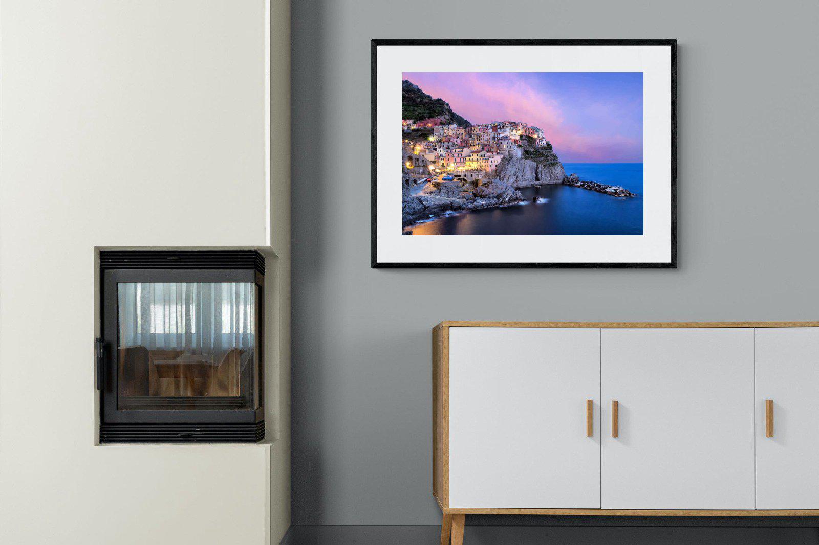 Manarola-Wall_Art-100 x 75cm-Framed Print-Black-Pixalot
