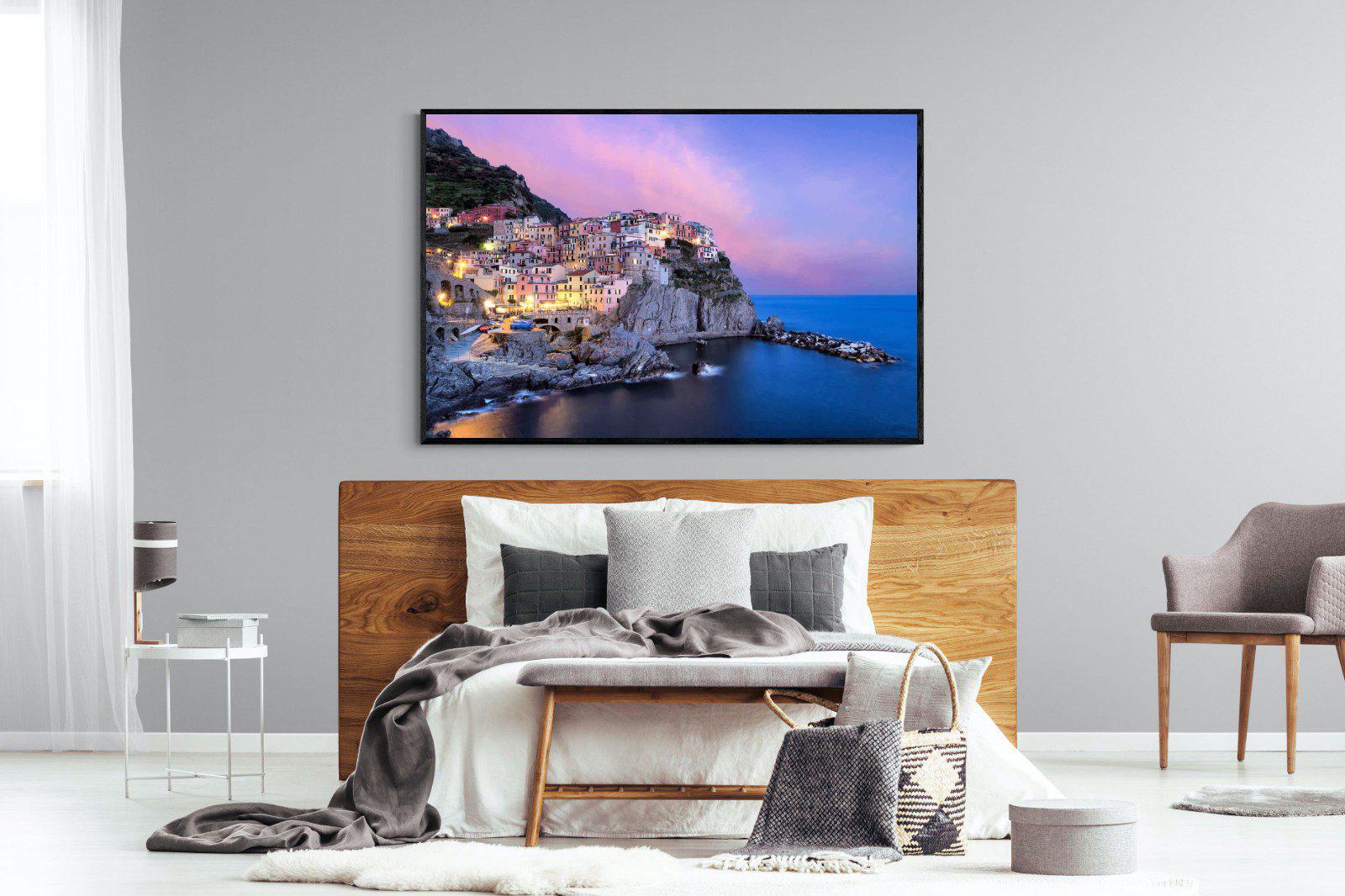 Manarola-Wall_Art-150 x 100cm-Mounted Canvas-Black-Pixalot