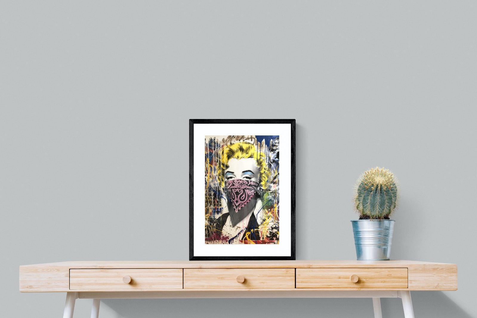 Marilyn Monroe Street Art-Wall_Art-45 x 60cm-Framed Print-Black-Pixalot