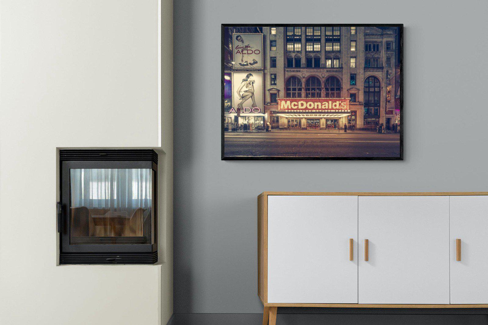 McDonald's-Wall_Art-100 x 75cm-Mounted Canvas-Black-Pixalot