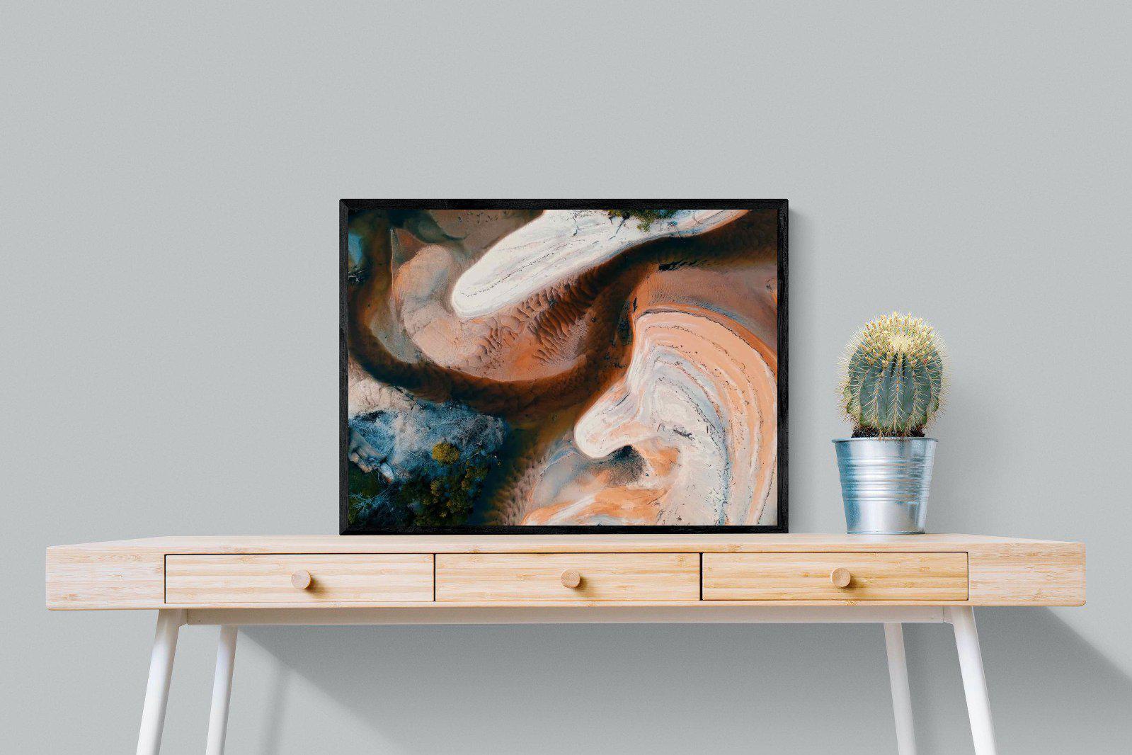 Nature's Swirl-Wall_Art-80 x 60cm-Mounted Canvas-Black-Pixalot