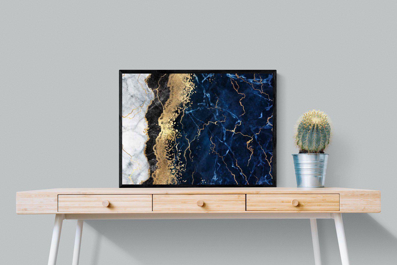 Navy & Gold-Wall_Art-80 x 60cm-Mounted Canvas-Black-Pixalot