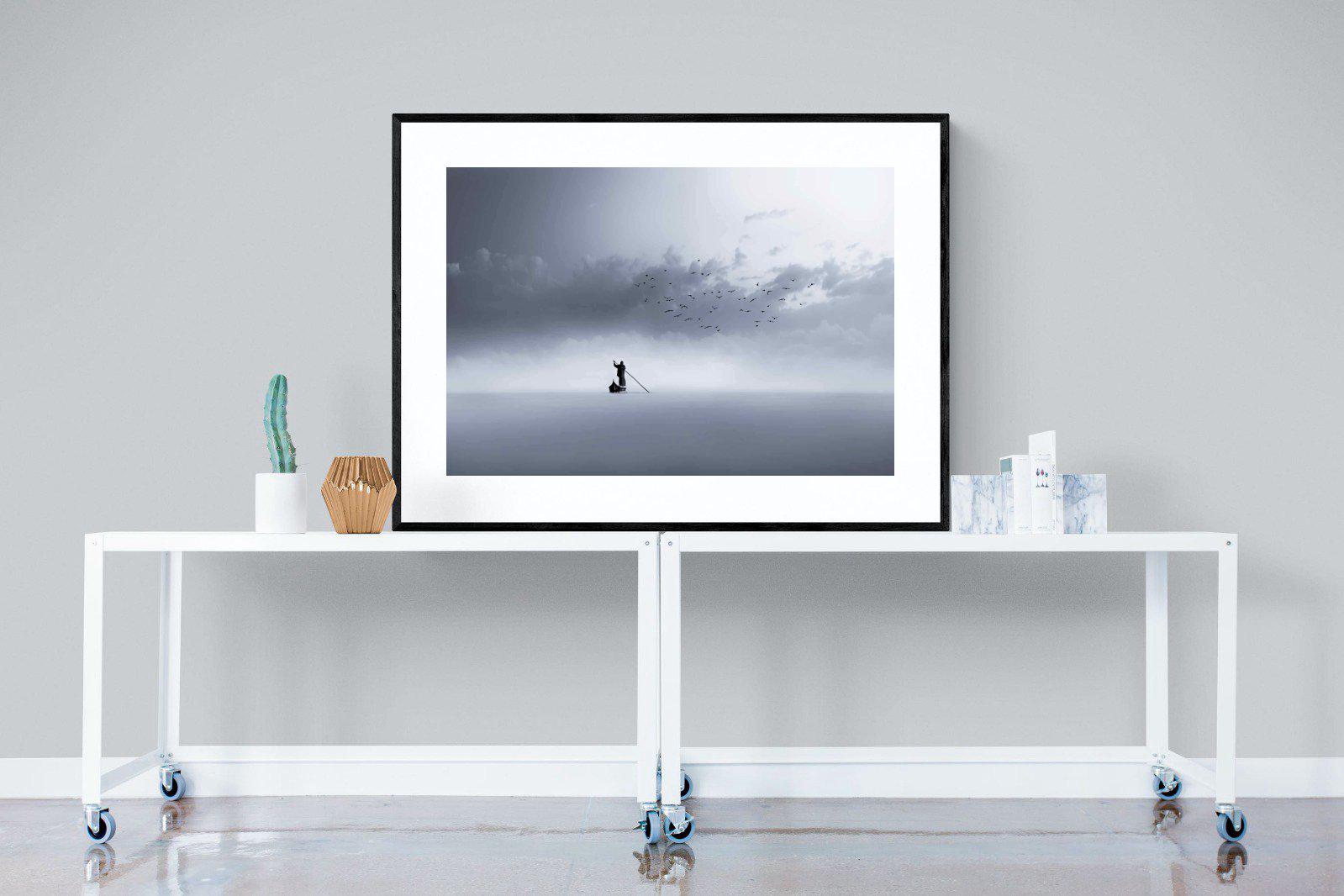 Oarsman-Wall_Art-120 x 90cm-Framed Print-Black-Pixalot