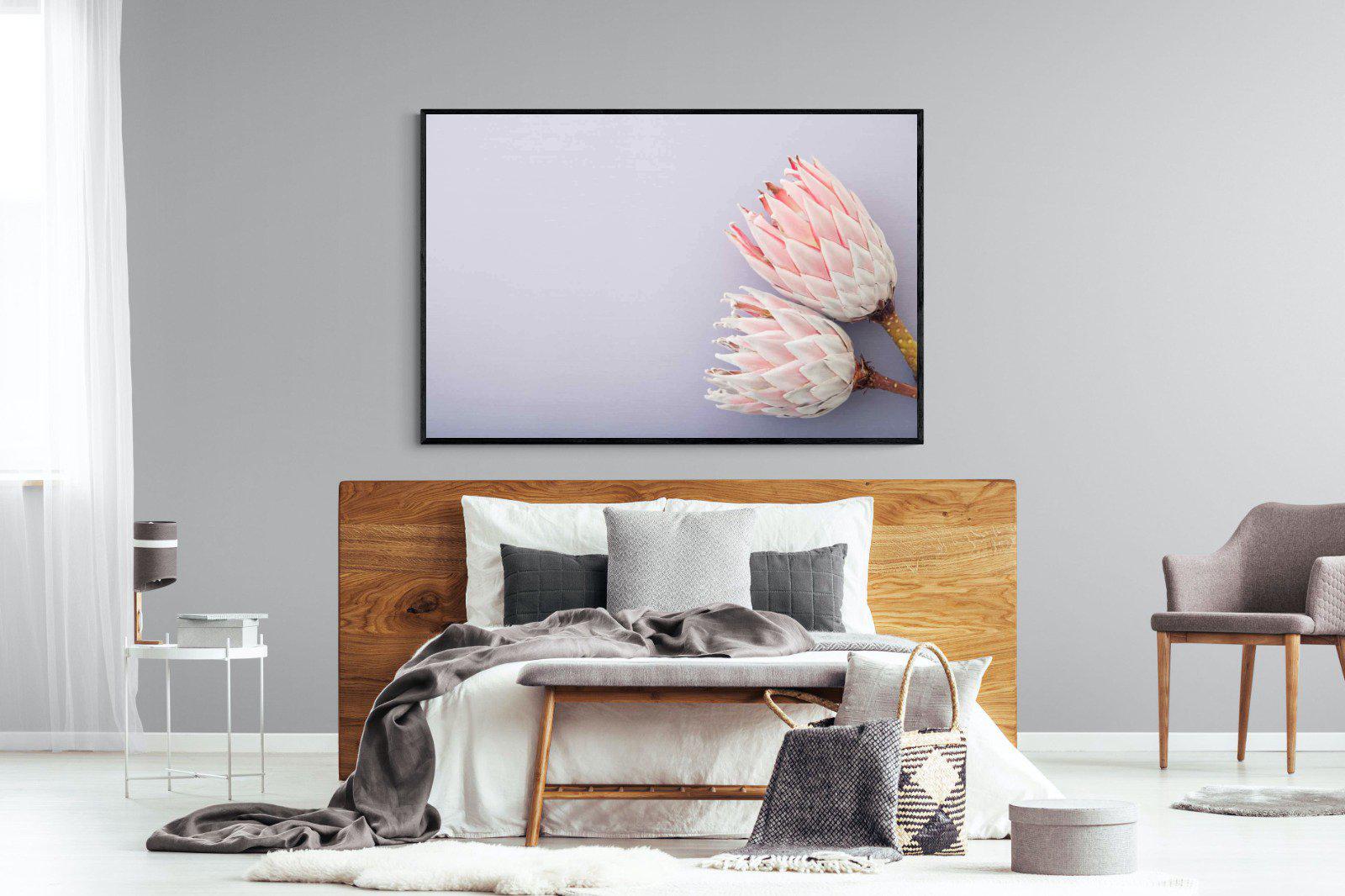 Pair of Proteas-Wall_Art-150 x 100cm-Mounted Canvas-Black-Pixalot