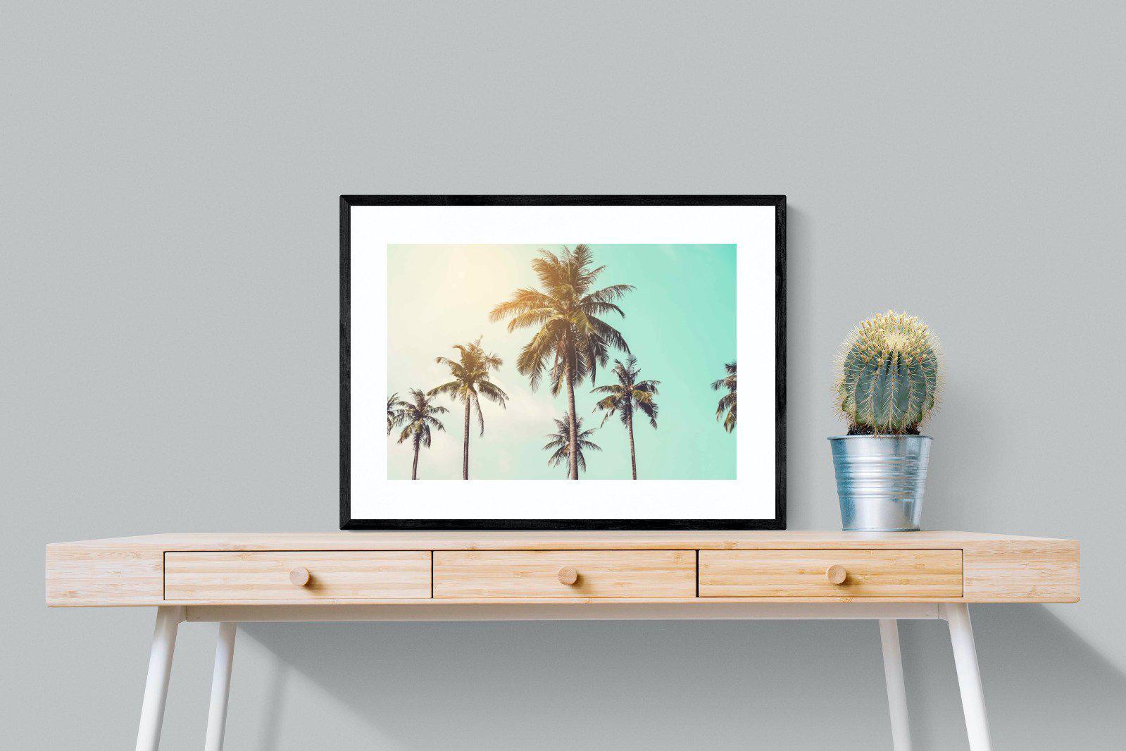 Palm Trees-Wall_Art-80 x 60cm-Framed Print-Black-Pixalot