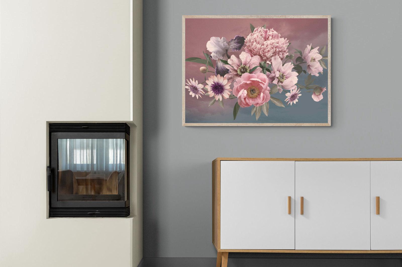 Peonies & Iris-Wall_Art-100 x 75cm-Mounted Canvas-Wood-Pixalot