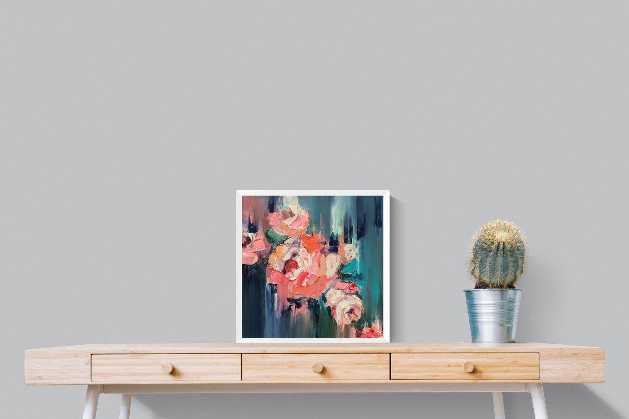 Peonies in Oil-Wall_Art-50 x 50cm-Mounted Canvas-White-Pixalot