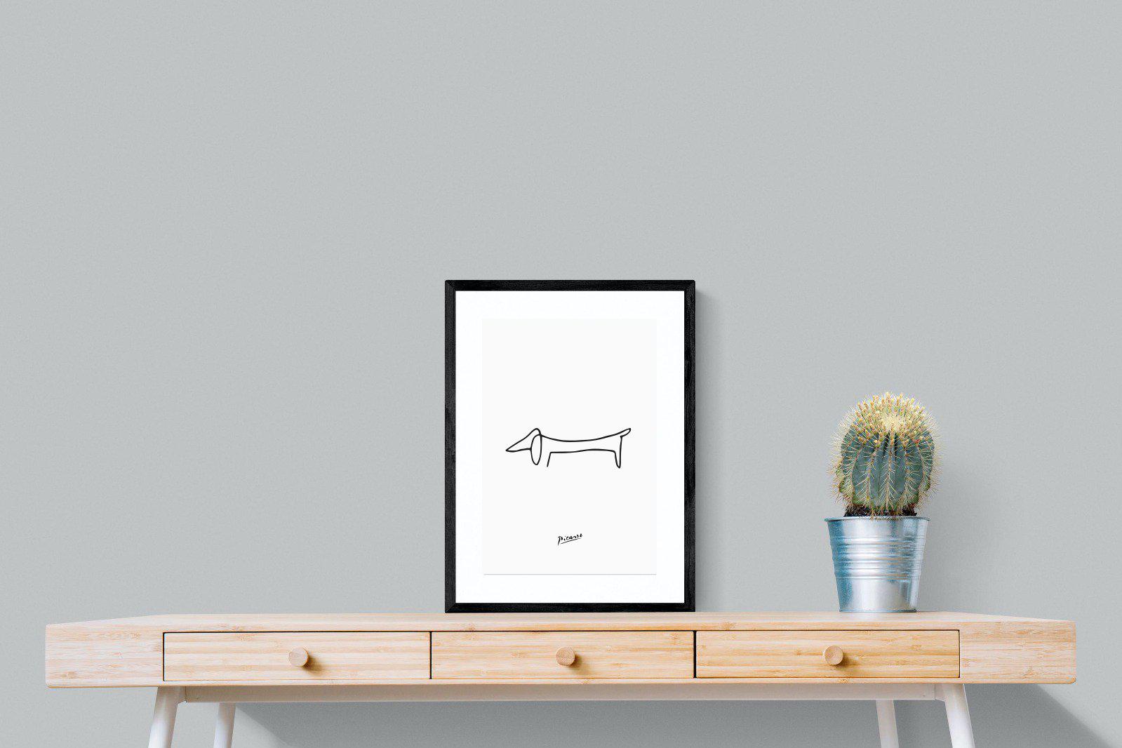 Picasso's Dachshund-Wall_Art-45 x 60cm-Framed Print-Black-Pixalot