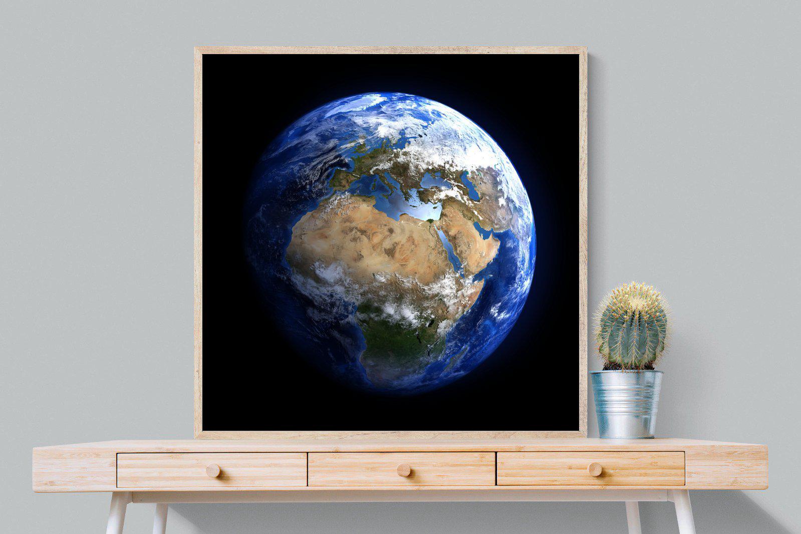 Planet Earth-Wall_Art-100 x 100cm-Mounted Canvas-Wood-Pixalot