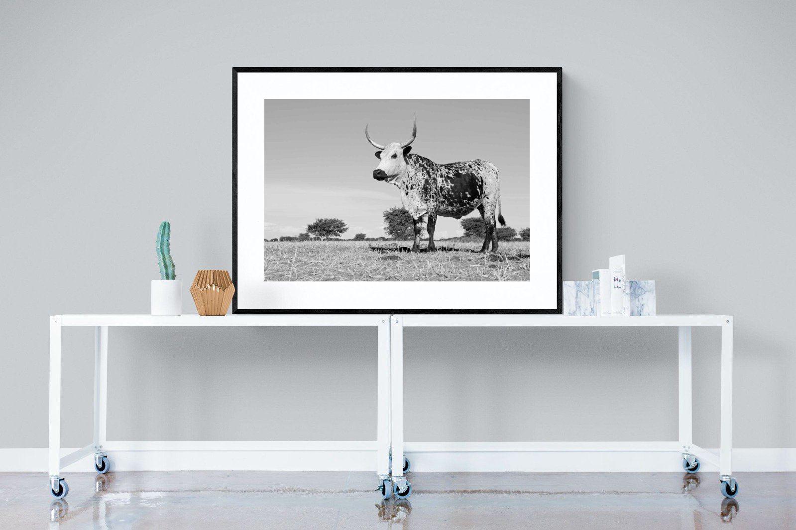 Proud Nguni-Wall_Art-120 x 90cm-Framed Print-Black-Pixalot