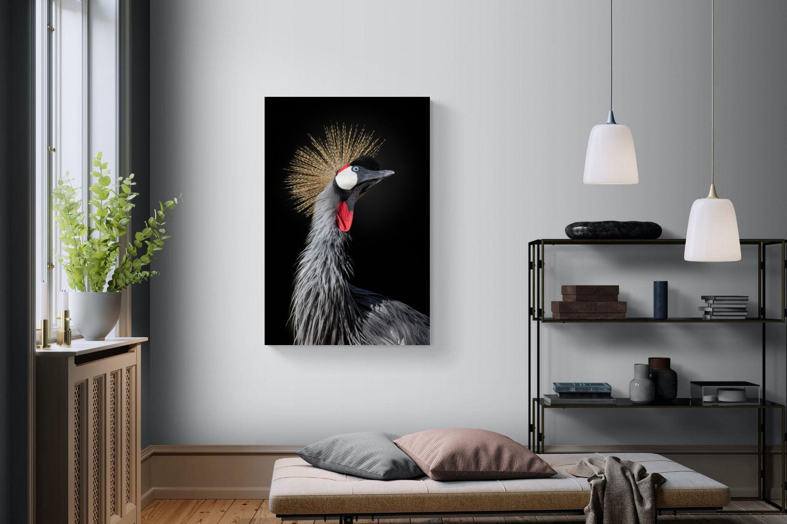 Queen Crane-Wall_Art-100 x 150cm-Mounted Canvas-No Frame-Pixalot