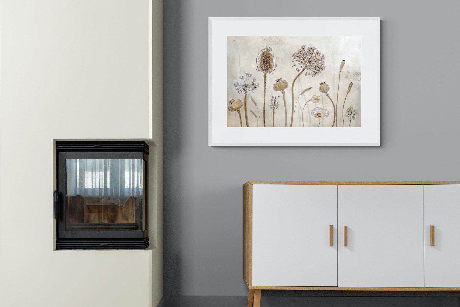 Seed Pods-Wall_Art-100 x 75cm-Framed Print-White-Pixalot