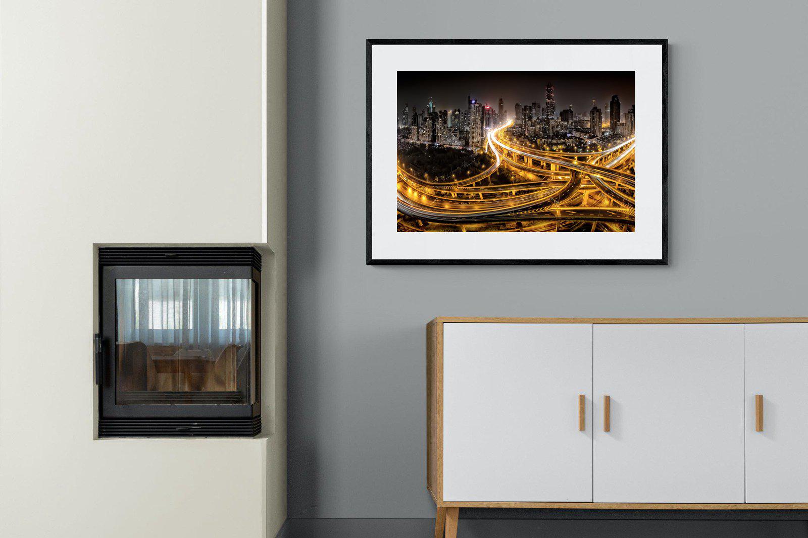 Shanghai-Wall_Art-100 x 75cm-Framed Print-Black-Pixalot