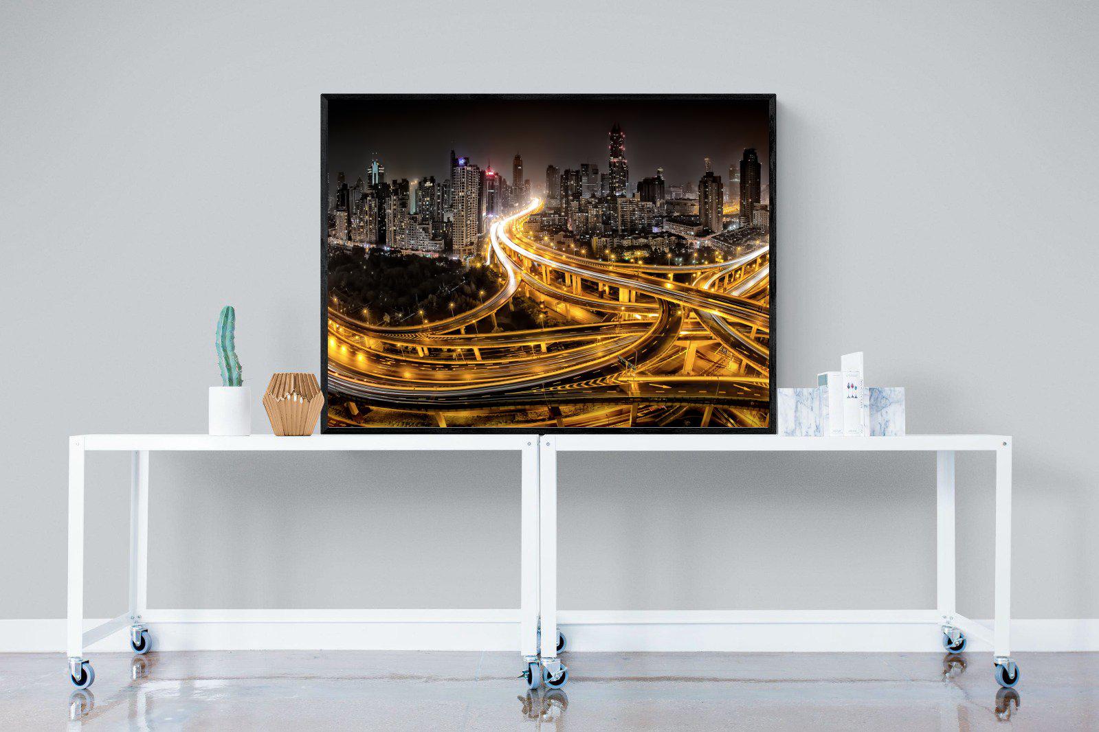 Shanghai-Wall_Art-120 x 90cm-Mounted Canvas-Black-Pixalot
