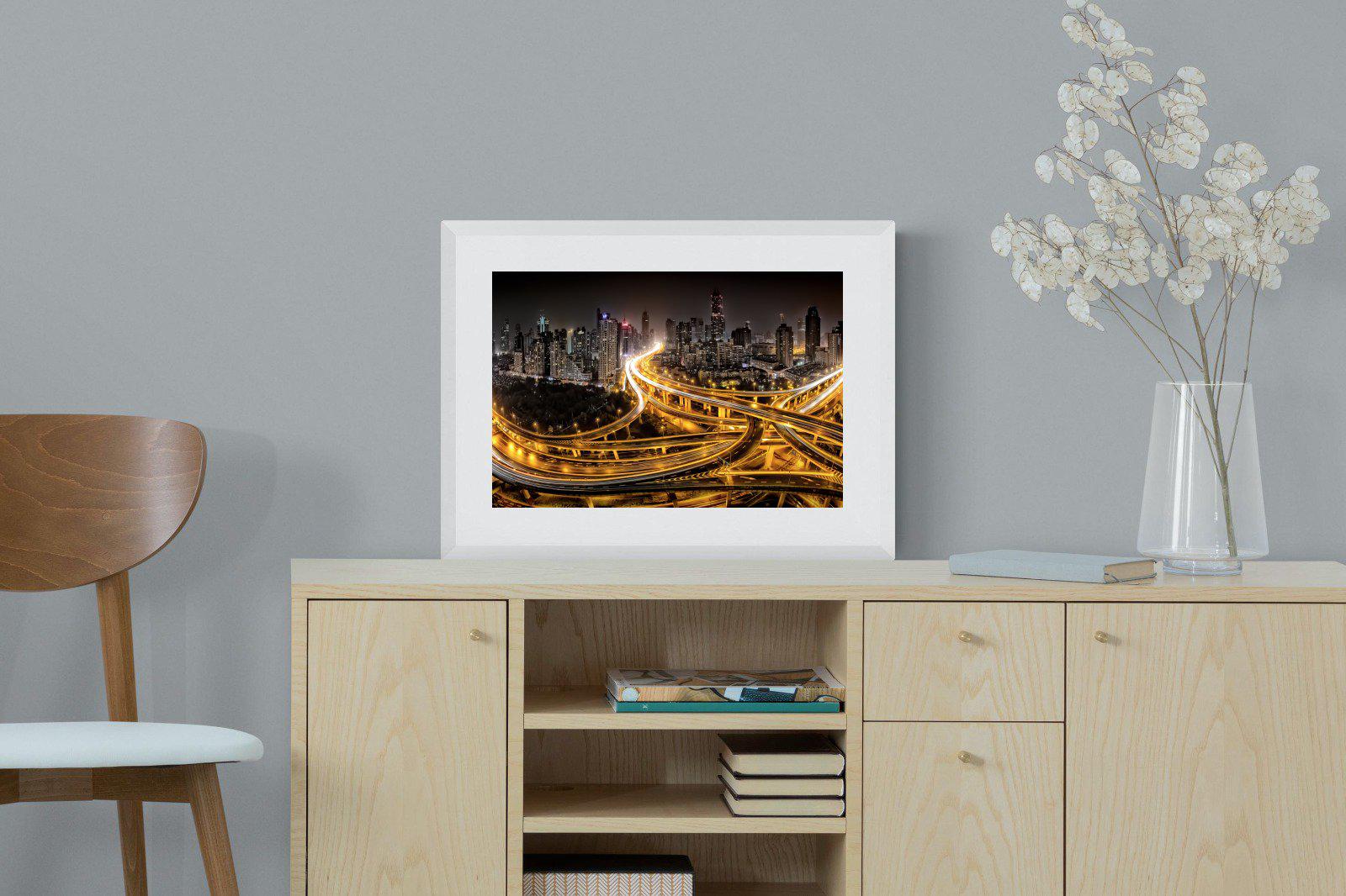 Shanghai-Wall_Art-60 x 45cm-Framed Print-White-Pixalot