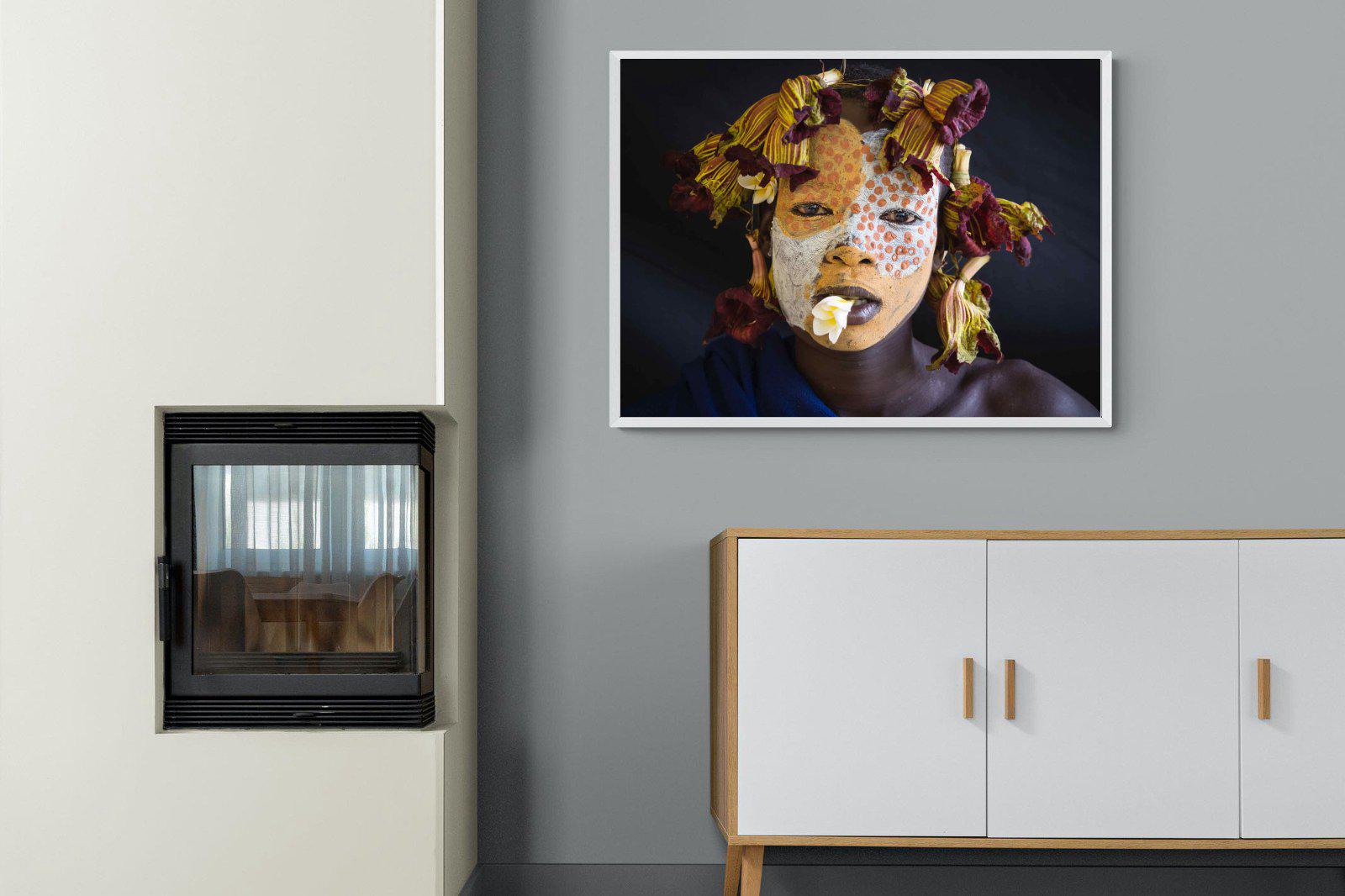 Suri Yellow-Wall_Art-100 x 75cm-Mounted Canvas-White-Pixalot