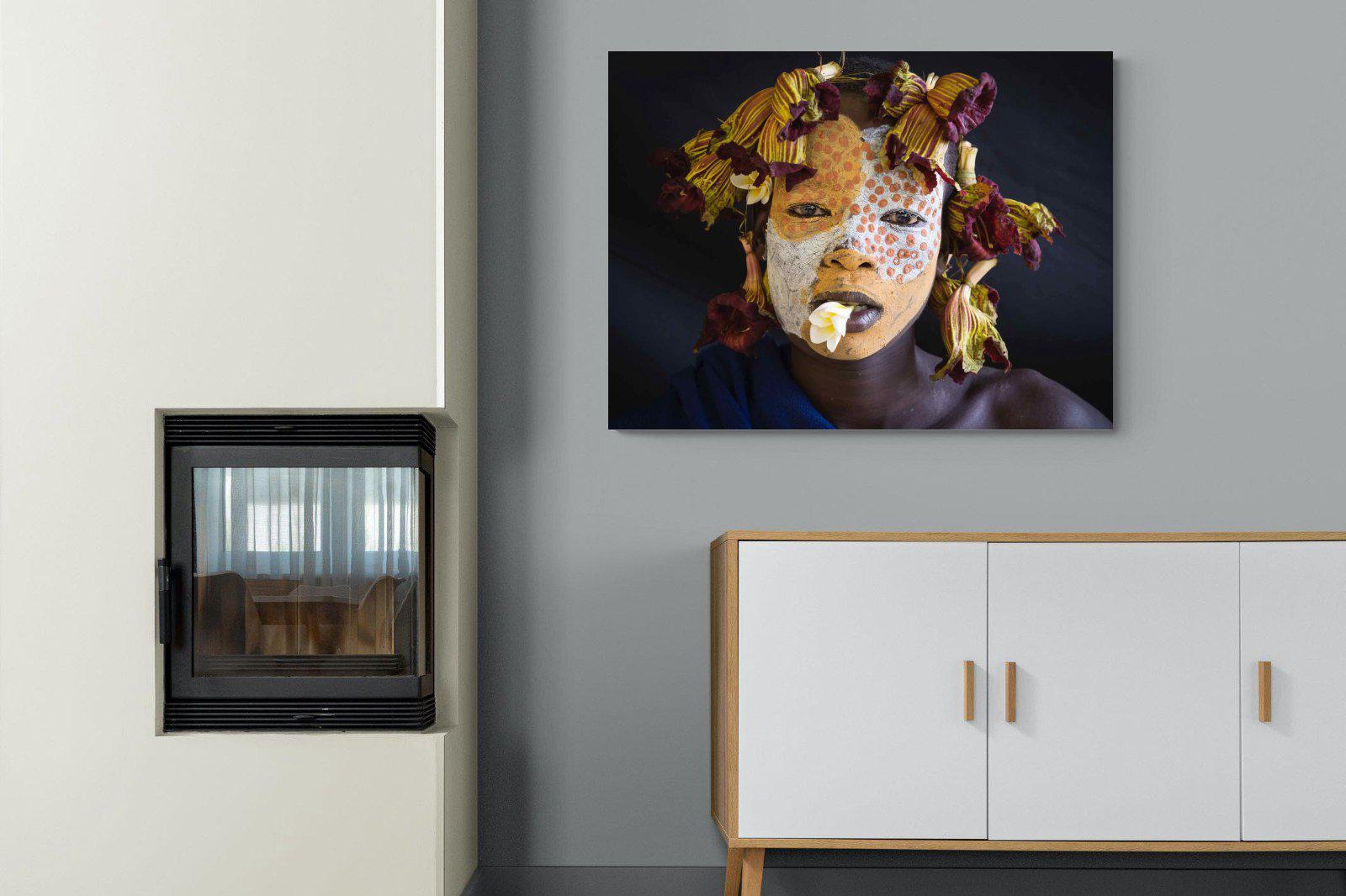 Suri Yellow-Wall_Art-100 x 75cm-Mounted Canvas-No Frame-Pixalot