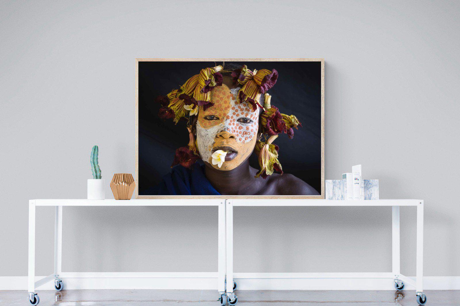 Suri Yellow-Wall_Art-120 x 90cm-Mounted Canvas-Wood-Pixalot