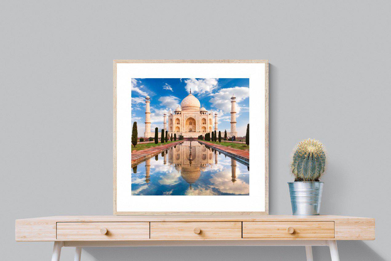 Taj Mahal-Wall_Art-80 x 80cm-Framed Print-Wood-Pixalot