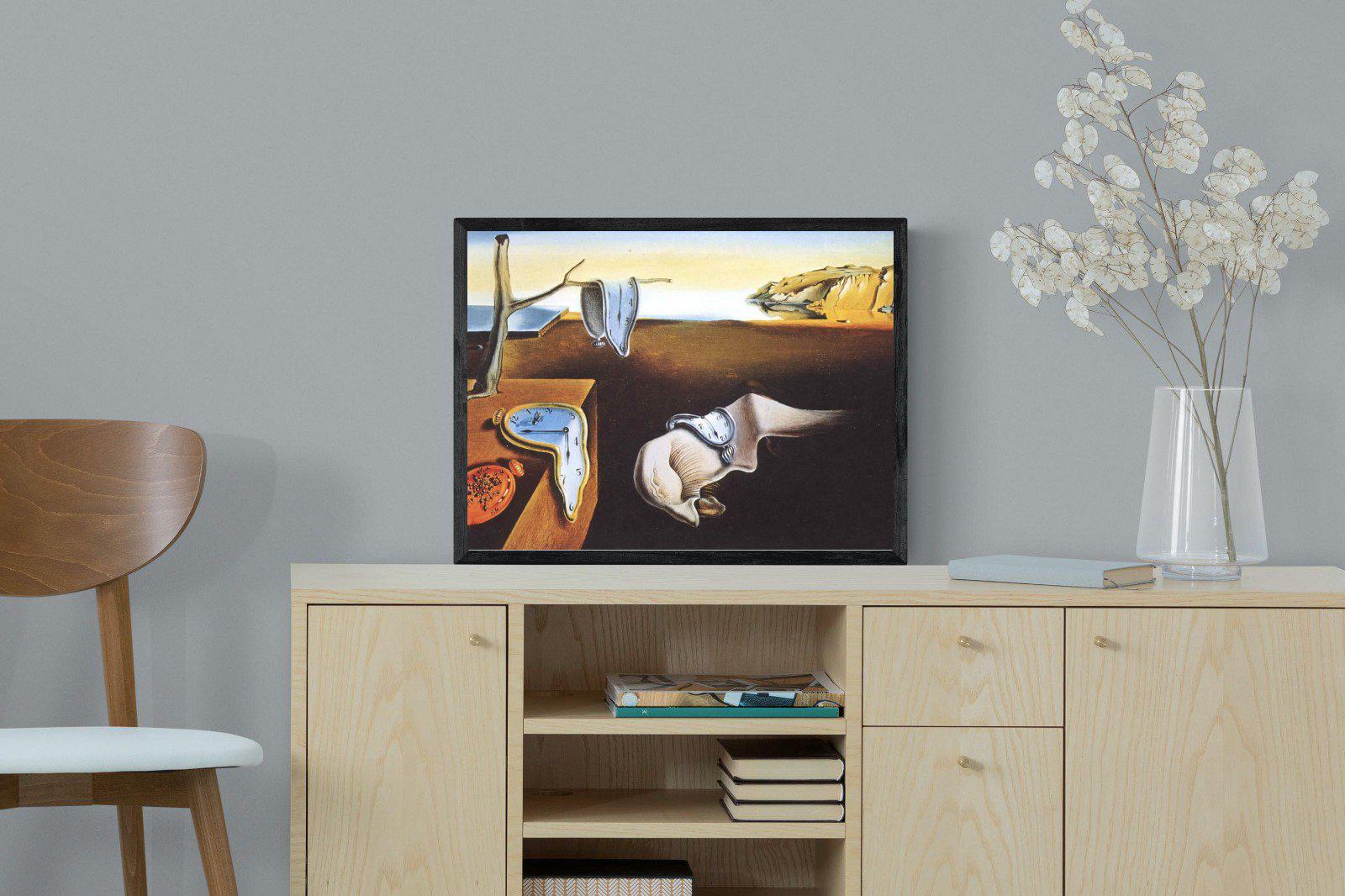 The Persistence of Memory-Wall_Art-60 x 45cm-Mounted Canvas-Black-Pixalot