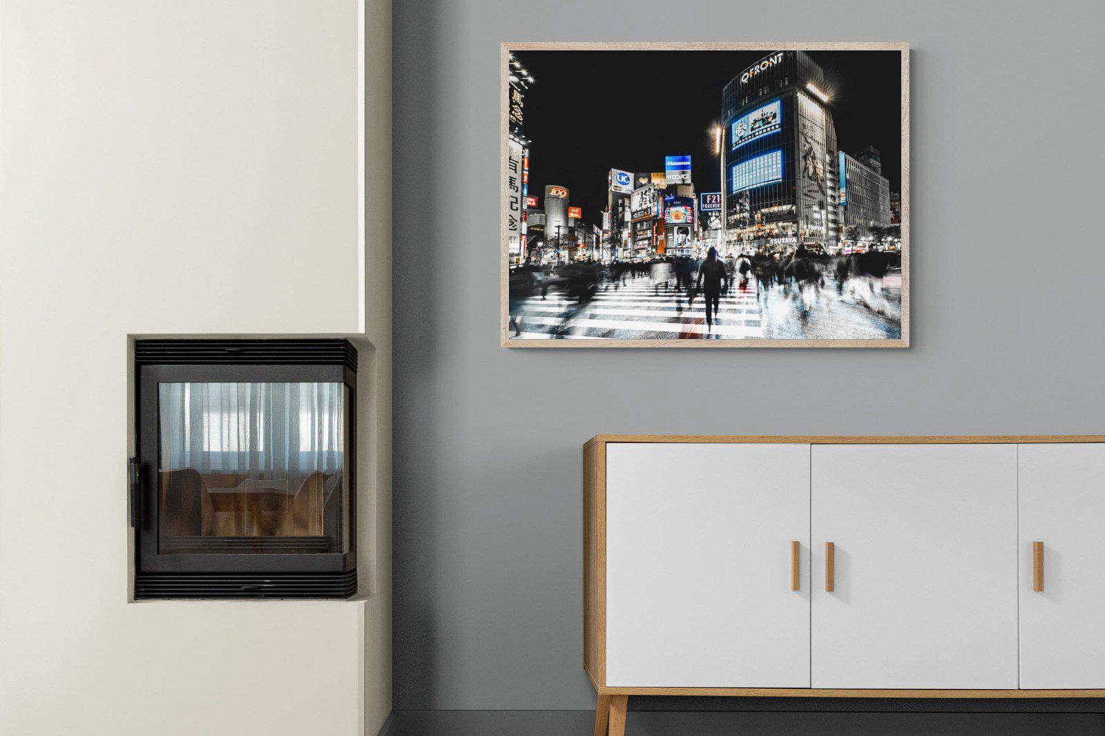 Tokyo Never Sleeps-Wall_Art-100 x 75cm-Mounted Canvas-Wood-Pixalot