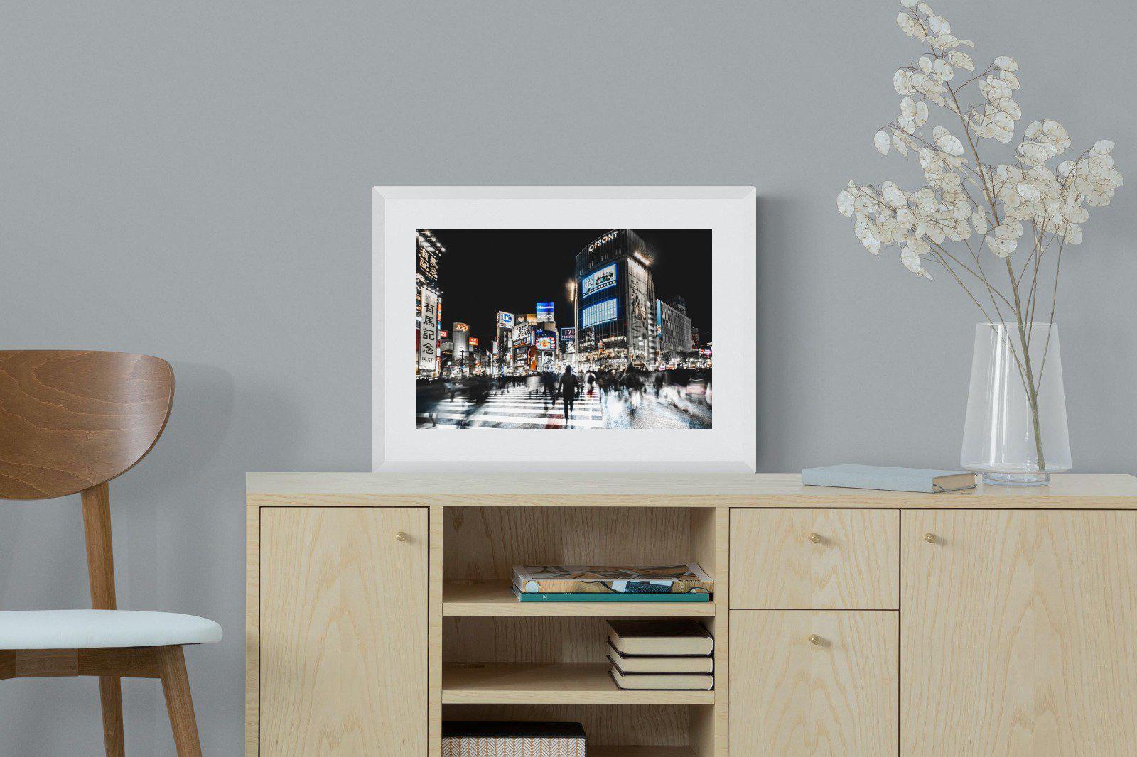 Tokyo Never Sleeps-Wall_Art-60 x 45cm-Framed Print-White-Pixalot