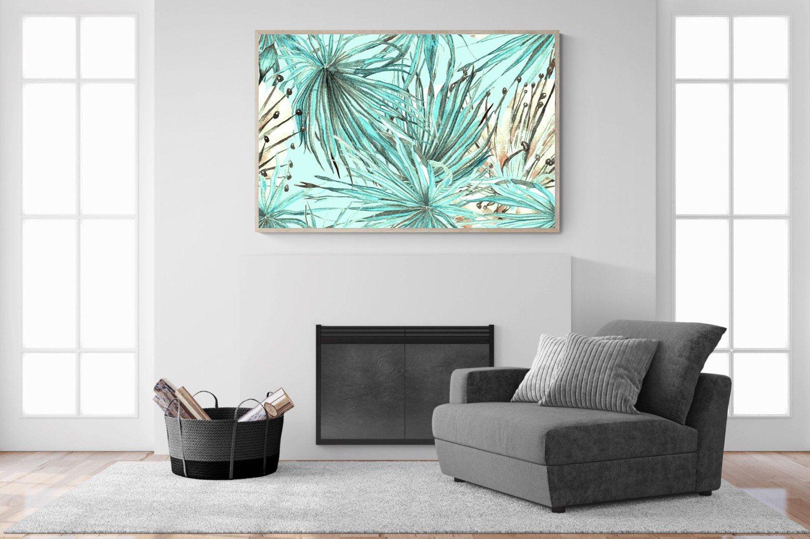 Turquoise Watercolour-Wall_Art-150 x 100cm-Mounted Canvas-Wood-Pixalot