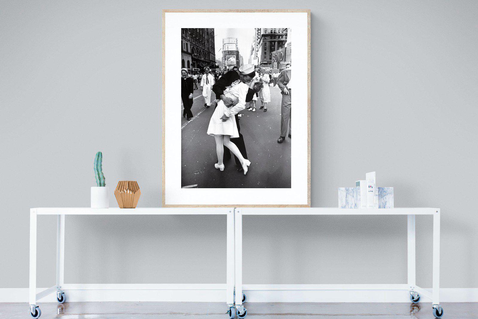 V-J Day-Wall_Art-90 x 120cm-Framed Print-Wood-Pixalot